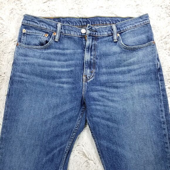 Levis Jeans Mens 33x30 Blue 511 Regular Straight Dark Wash American Denim - Picture 3 of 14